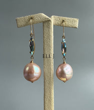 Load image into Gallery viewer, Vintage Swarovski, Peach Edison Pearls 14kGF Earrings