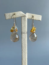 Load image into Gallery viewer, Golden Rutile &amp; Ethiopian Opal 14KGF Earrings