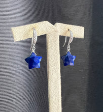 Load image into Gallery viewer, Lapis Lazuli Stars Silver Earrings
