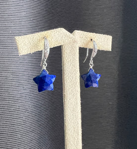 Lapis Lazuli Stars Silver Earrings