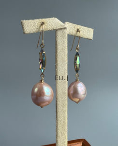 Vintage Swarovski, Peach Edison Pearls 14kGF Earrings