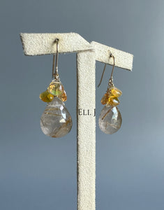 Golden Rutile & Ethiopian Opal 14KGF Earrings