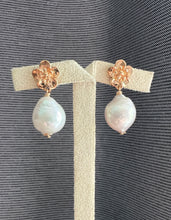 Load image into Gallery viewer, Ivory Pearls Gold Plated Sakura Earrings