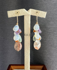 A Pop of Color: Sunstone, Opal 14kGF Earrings