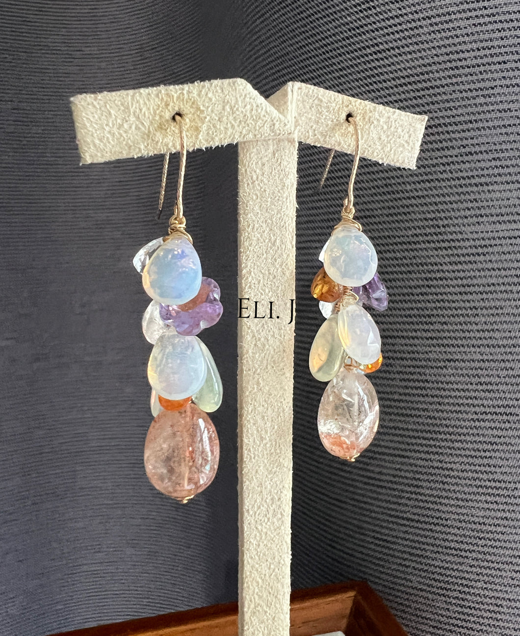 A Pop of Color: Sunstone, Opal 14kGF Earrings