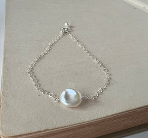 Keshi Pearl 925 Silver Bracelet