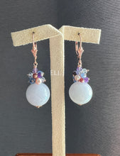 Load image into Gallery viewer, Lavender Jadeite Large Balls, Kyanite, Gemstones 14kRGF Earrings