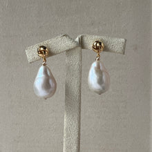 Load image into Gallery viewer, Large Ivory Drop Pearls Knot Earring Studs