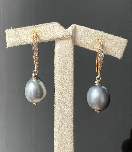 Silver Tahitian Pearls 14kGF Earrings