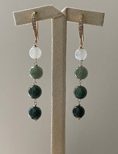 Load image into Gallery viewer, Jade Line: Icy &amp; Green Jade Balls Gold Earrings