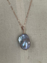 Load image into Gallery viewer, Silver Baroque Pearl on 14kRGF Necklace