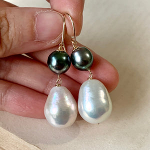 AAA Tahitian Pearls, White Baroque Pearls 14kGF