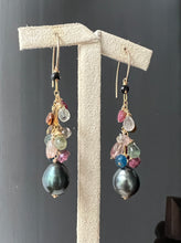 Load image into Gallery viewer, Tahitian Pearls &amp; Tourmaline 14kGF Earrings