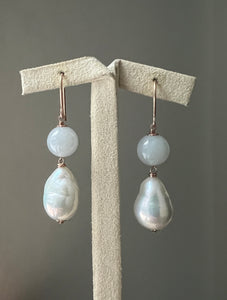 Ivory Pearls & Jade 14kRGF Earrings