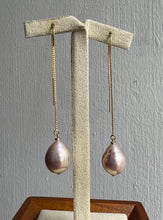 Load image into Gallery viewer, Pink Rainbow Edison Pearls 14kGF Threader Earrings