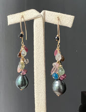 Load image into Gallery viewer, Tahitian Pearls &amp; Tourmaline 14kGF Earrings