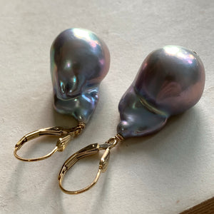 AAA Dark Silver Baroque Pearls on 14k Gold Filled